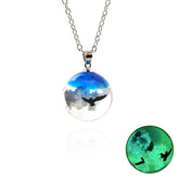 Chic Transparent Resin Rould Ball Moon Pendant Necklace - foxberryparkproducts