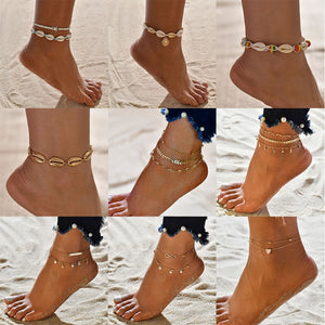Anklet-Bracelets Bohemian Shell Heart Summer Tortoise Barefoot Girls  ID A114 - 1138 - foxberryparkproducts