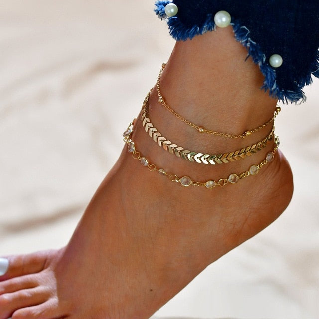 Anklet-Bracelets Bohemian Shell Heart Summer Tortoise Barefoot Girls  ID A114 - 1138 - foxberryparkproducts