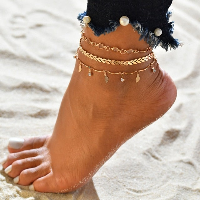 Anklet-Bracelets Bohemian Shell Heart Summer Tortoise Barefoot Girls  ID A114 - 1138 - foxberryparkproducts