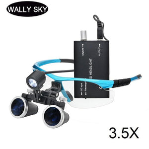 Dental Loupe 3.5X Medical Operation Binocular Loupe with LED Headlight Rechargeable Lithium Battery Magnifying Glasses with Lamp - foxberryparkproducts