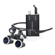 Load image into Gallery viewer, Dental Loupe 3.5X Medical Operation Binocular Loupe with LED Headlight Rechargeable Lithium Battery Magnifying Glasses with Lamp - foxberryparkproducts
