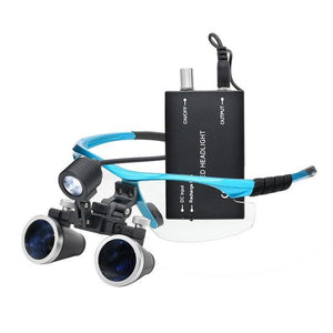 Dental Loupe 3.5X Medical Operation Binocular Loupe with LED Headlight Rechargeable Lithium Battery Magnifying Glasses with Lamp - foxberryparkproducts