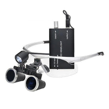 Load image into Gallery viewer, Dental Loupe 3.5X Medical Operation Binocular Loupe with LED Headlight Rechargeable Lithium Battery Magnifying Glasses with Lamp - foxberryparkproducts
