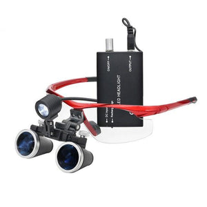 Dental Loupe 3.5X Medical Operation Binocular Loupe with LED Headlight Rechargeable Lithium Battery Magnifying Glasses with Lamp - foxberryparkproducts