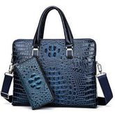 Luxury brand crocodile pattern  cowhide blue laptop - foxberryparkproducts