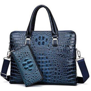 Luxury brand crocodile pattern  cowhide blue laptop - foxberryparkproducts