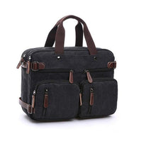 Load image into Gallery viewer, Scione Men Canvas Leather Briefcase  Laptop Pocket - foxberryparkproducts
