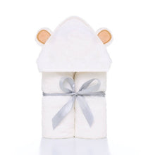 Load image into Gallery viewer, Organic Bamboo Hooded Baby Towel – Ultra Soft and Super Absorbent Baby Bath Towels - foxberryparkproducts
