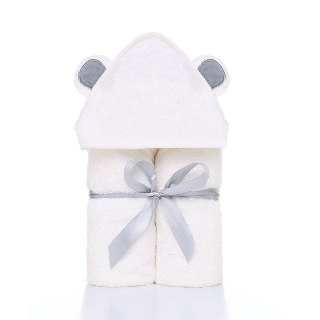Organic Bamboo Hooded Baby Towel – Ultra Soft and Super Absorbent Baby Bath Towels - foxberryparkproducts