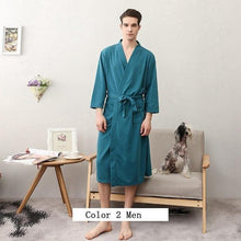 Load image into Gallery viewer, Women Men Bath Robe Waffle Shower Robe Male Female - foxberryparkproducts
