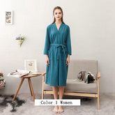 Women Men Bath Robe Waffle Shower Robe Male Female - foxberryparkproducts