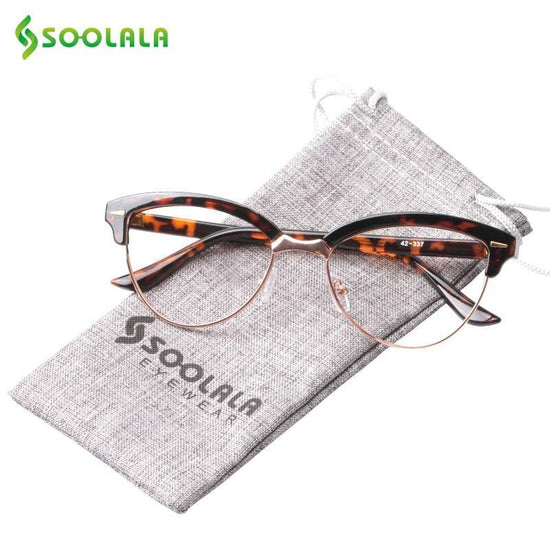 SOOLALA Semi-rimless Cat Eye Reading Glasses Women Magnifying Eyeglasses Presbyopia Sunglasses Reading Glasses 0.5 1.5 to 5.0 - foxberryparkproducts