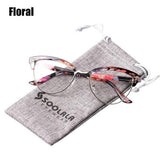SOOLALA Semi-rimless Cat Eye Reading Glasses Women Magnifying Eyeglasses Presbyopia Sunglasses Reading Glasses 0.5 1.5 to 5.0 - foxberryparkproducts