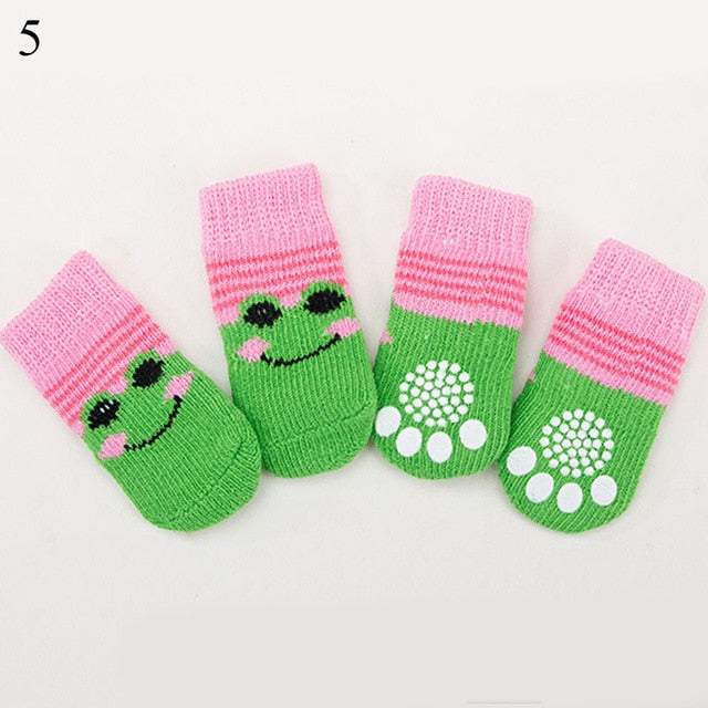 4Pcs Warm Puppy Dog Shoes Soft Pet Knits Socks - foxberryparkproducts