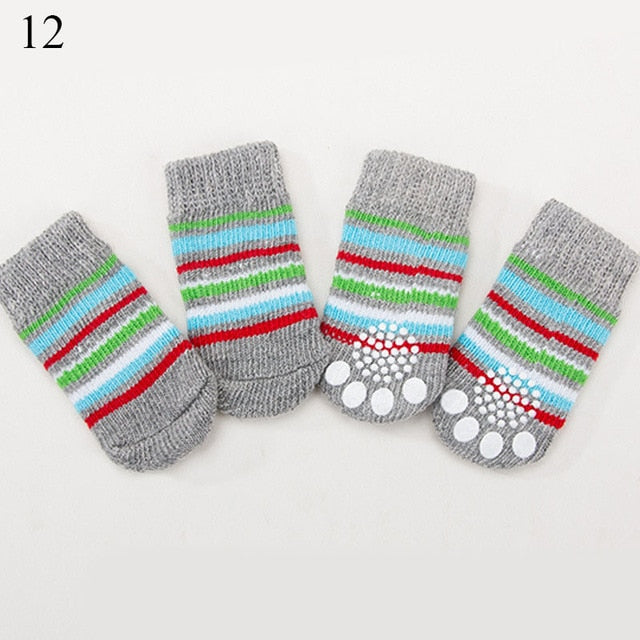 4Pcs Warm Puppy Dog Shoes Soft Pet Knits Socks - foxberryparkproducts