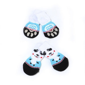 4Pcs Warm Puppy Dog Shoes Soft Pet Knits Socks - foxberryparkproducts