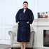 Men Plus Size Warm Flannel Bathrobe 40-130 KG Men Winter Coral Fleece - foxberryparkproducts
