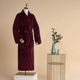 Men Plus Size Warm Flannel Bathrobe 40-130 KG Men Winter Coral Fleece - foxberryparkproducts