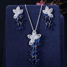 Load image into Gallery viewer, Necklace CWWZircons New Arrival Cubic Zirconia Tassel Drop Flower  ID A112 - 1118 - foxberryparkproducts
