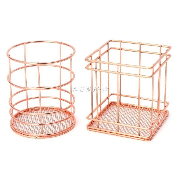 Rose Gold Metal Pen Holder - foxberryparkproducts