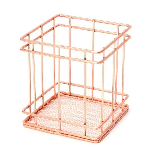 Rose Gold Metal Pen Holder - foxberryparkproducts