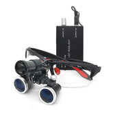 Dental Loupe Magnifier LED Binocular Magnifier Surgery Surgical Medical Operation Dental Glasses with Spotlight Head Light 3.5X - foxberryparkproducts
