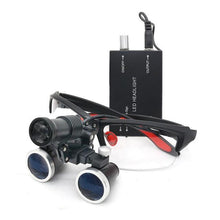 Load image into Gallery viewer, Dental Loupe Magnifier LED Binocular Magnifier Surgery Surgical Medical Operation Dental Glasses with Spotlight Head Light 3.5X - foxberryparkproducts

