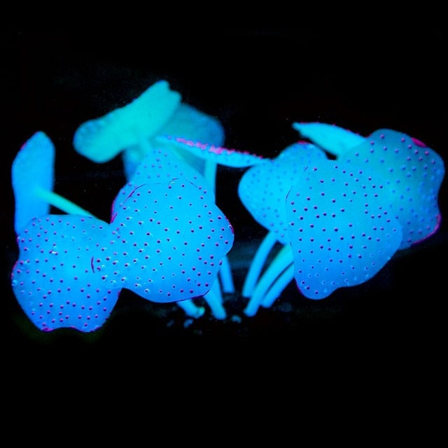11 Leaves Silicone Glowing Artificial Fish Tank Aquarium Coral Plants Underwater Ornament Fish Tank Aquarium Decor Accessories - foxberryparkproducts