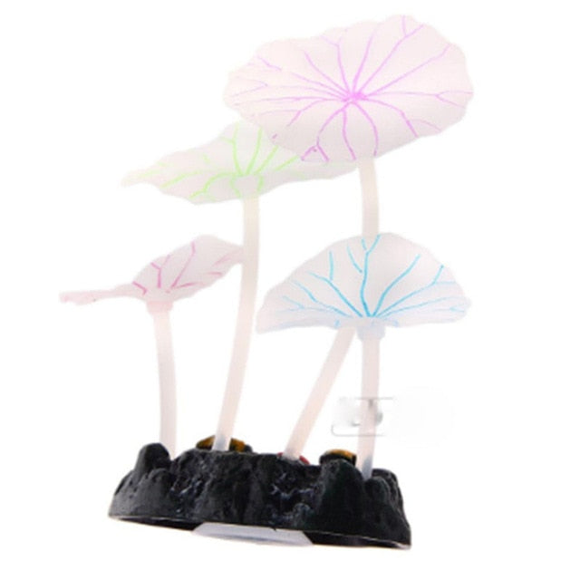 11 Leaves Silicone Glowing Artificial Fish Tank Aquarium Coral Plants Underwater Ornament Fish Tank Aquarium Decor Accessories - foxberryparkproducts