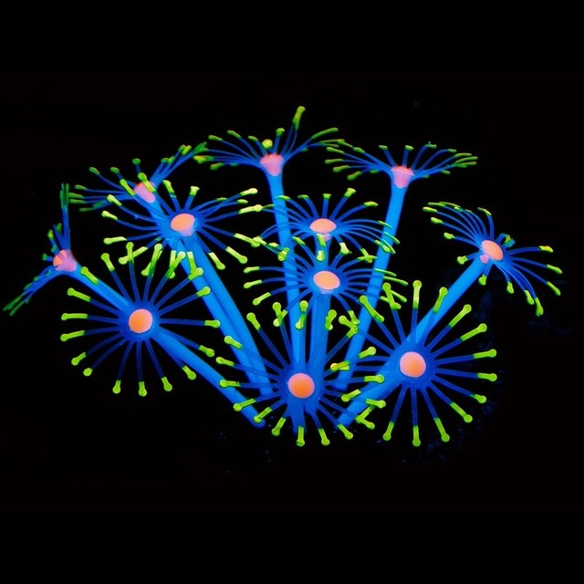 11 Leaves Silicone Glowing Artificial Fish Tank Aquarium Coral Plants Underwater Ornament Fish Tank Aquarium Decor Accessories - foxberryparkproducts
