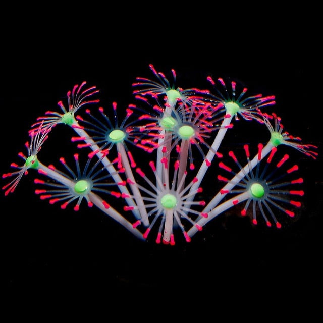 11 Leaves Silicone Glowing Artificial Fish Tank Aquarium Coral Plants Underwater Ornament Fish Tank Aquarium Decor Accessories - foxberryparkproducts