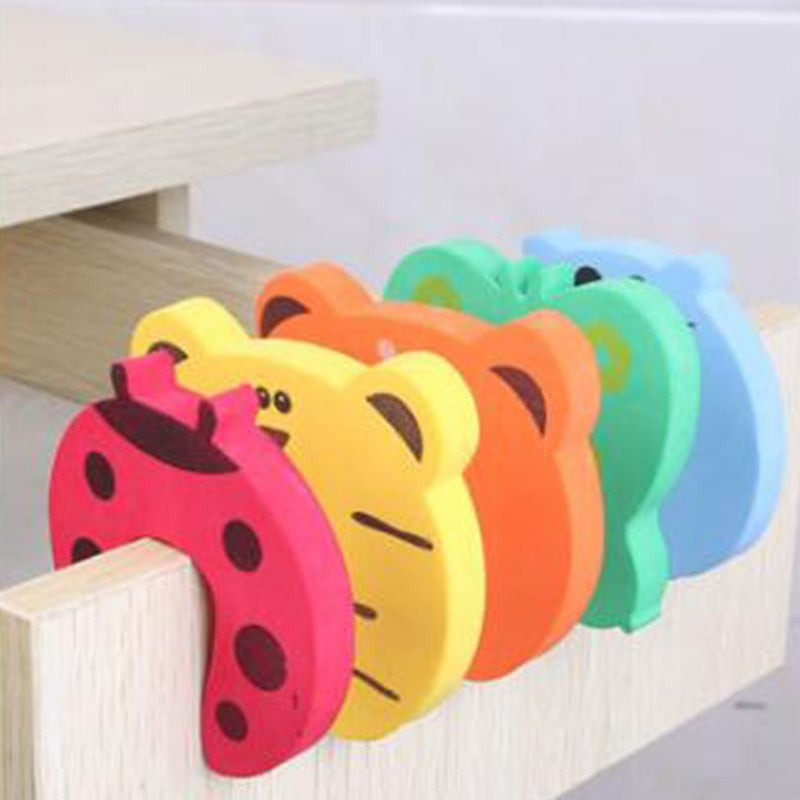 5Pcs/Lot Protection Baby Safety Cute Animal Security Door Stopper Baby Card Lock Newborn Care Child Finger Protector - foxberryparkproducts