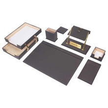 Load image into Gallery viewer, Leather Desk Set 10 Pieces With Double Document Tray - foxberryparkproducts

