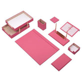 Leather Desk Set 10 Pieces With Double Document Tray - foxberryparkproducts