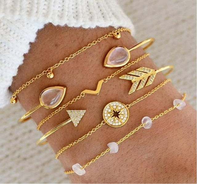 Bracelet Set  New Bohemian Black Rope Chain     ID A114 - 1110 - foxberryparkproducts