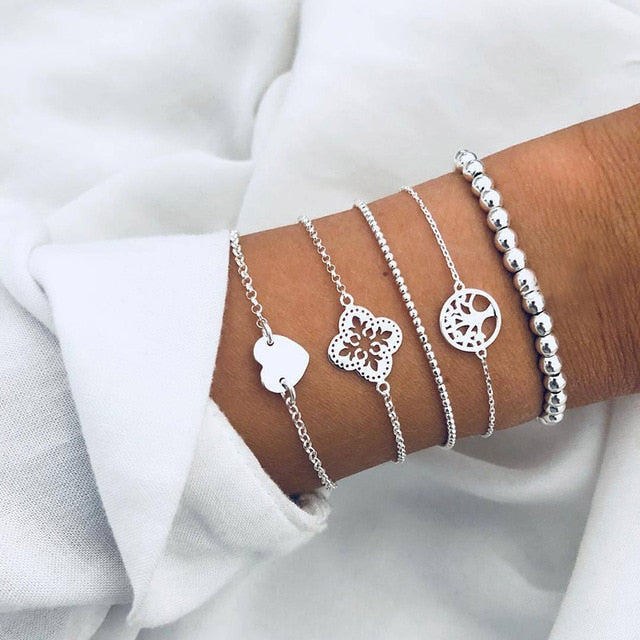 Bracelet Set  New Bohemian Black Rope Chain     ID A114 - 1110 - foxberryparkproducts