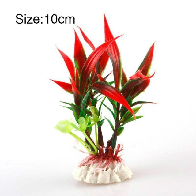 Artificial Aquarium Plant Decoration Fish Tank Submersible Flower Grass  Plant 10-30cm - foxberryparkproducts