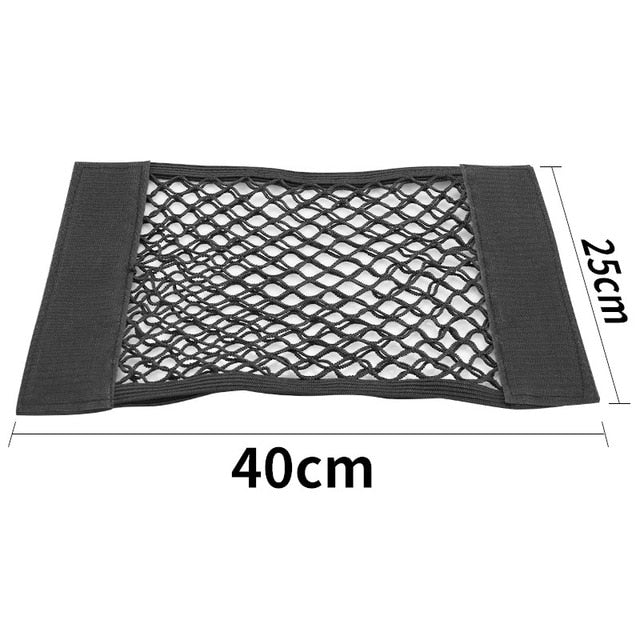 Car Back Rear Mesh Trunk Seat Elastic String Net Magic Sticker Universal Storage Bag Pocket Cage Auto Organizer Seat Back Bag - foxberryparkproducts