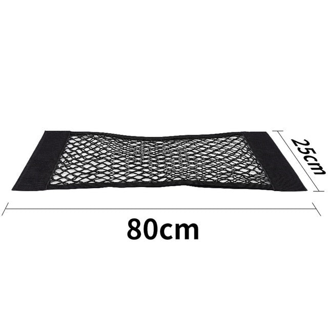 Car Back Rear Mesh Trunk Seat Elastic String Net Magic Sticker Universal Storage Bag Pocket Cage Auto Organizer Seat Back Bag - foxberryparkproducts