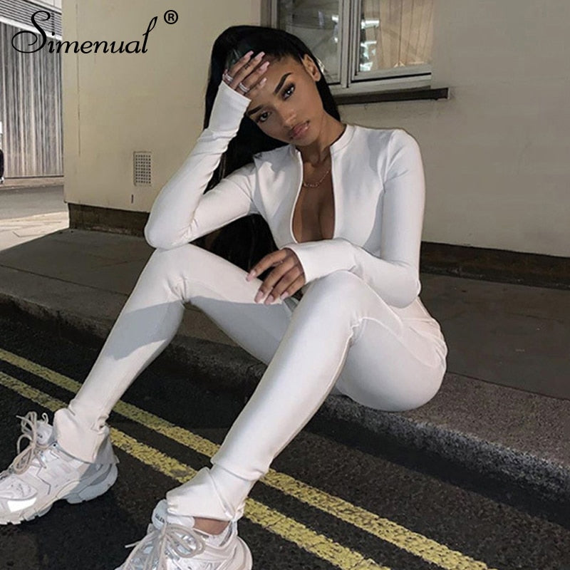 Simenual Casual Fitness Sporty Rompers Womens Jumpsuits - foxberryparkproducts