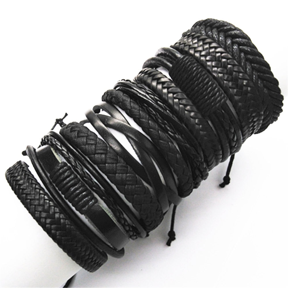 Bracelets 10pcs/set Black Wrap Woven Handmade  Men or Women  ID  A112 - 1105 - foxberryparkproducts