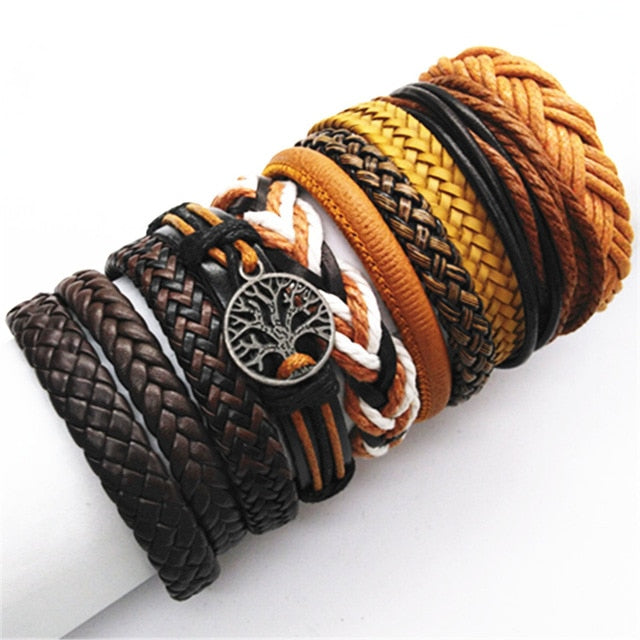 Bracelets 10pcs/set Black Wrap Woven Handmade  Men or Women  ID  A112 - 1105 - foxberryparkproducts