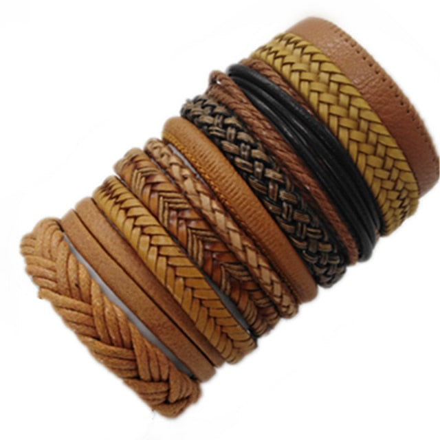 Bracelets 10pcs/set Black Wrap Woven Handmade  Men or Women  ID  A112 - 1105 - foxberryparkproducts