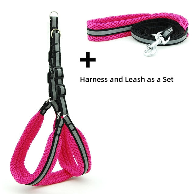 Dog Cat Harness Vest Reflective Breathable Mesh - foxberryparkproducts
