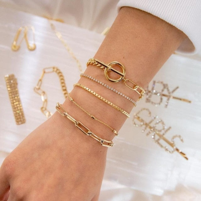31 Styles Boho Mixed Leaves Letter Map Geometric Crystal Infinity  Pentagram Shell Multi-layer Chain Bracelet Women Wholesale - foxberryparkproducts