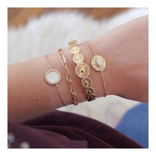 Load image into Gallery viewer, 31 Styles Boho Mixed Leaves Letter Map Geometric Crystal Infinity  Pentagram Shell Multi-layer Chain Bracelet Women Wholesale - foxberryparkproducts
