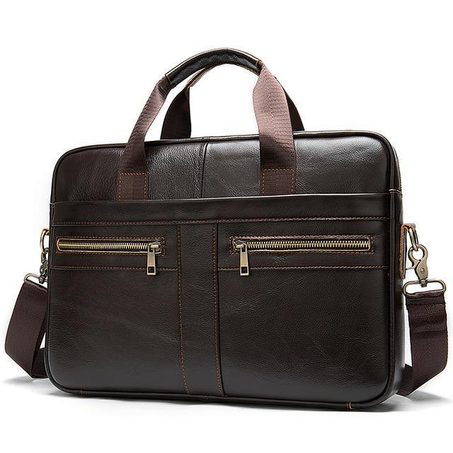 WESTAL Bag men's Genuine Leather laptop Briefcase - foxberryparkproducts