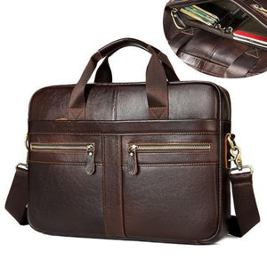 WESTAL Bag men's Genuine Leather laptop Briefcase - foxberryparkproducts