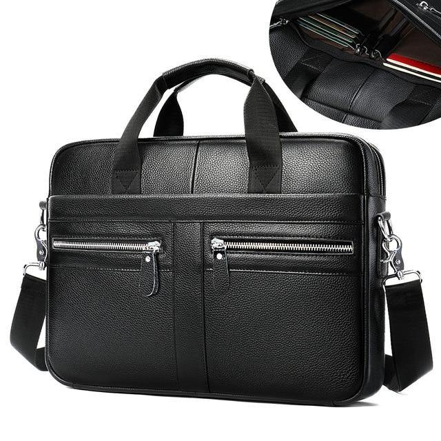 WESTAL Bag men's Genuine Leather laptop Briefcase - foxberryparkproducts